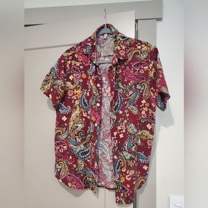 Paisley button-down short sleeve